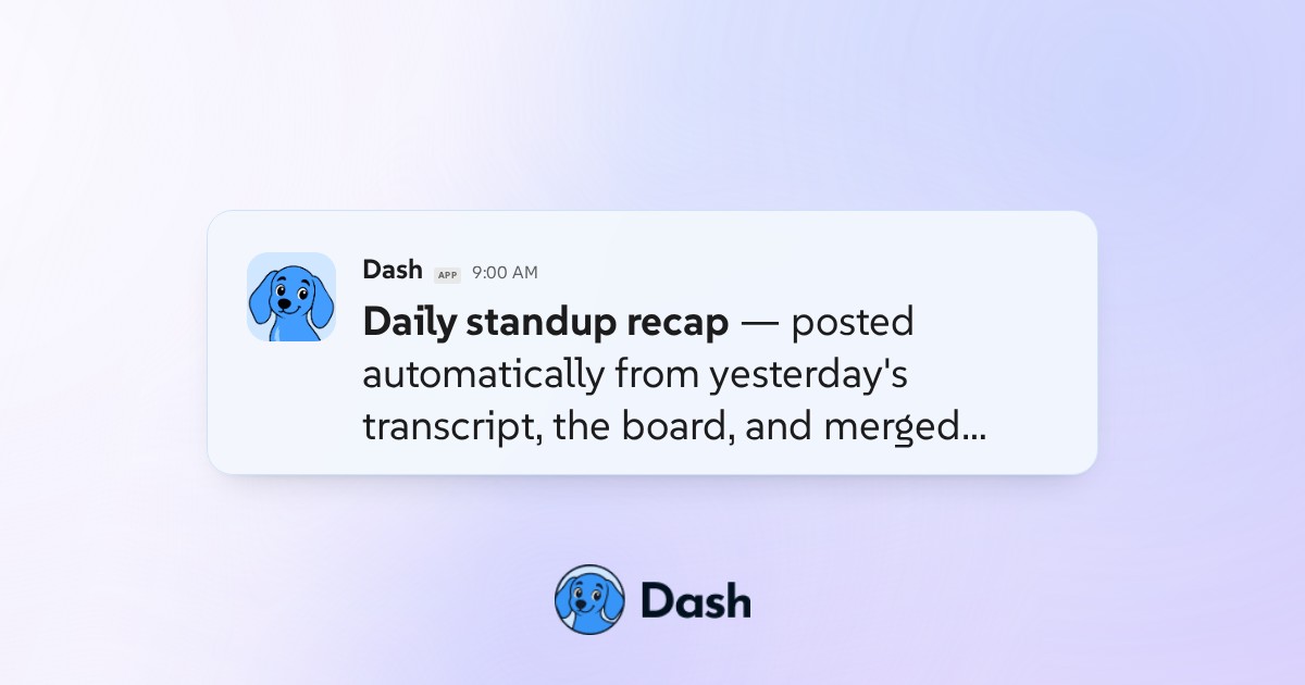 Conversation preview for Write the daily standup recap in Slack