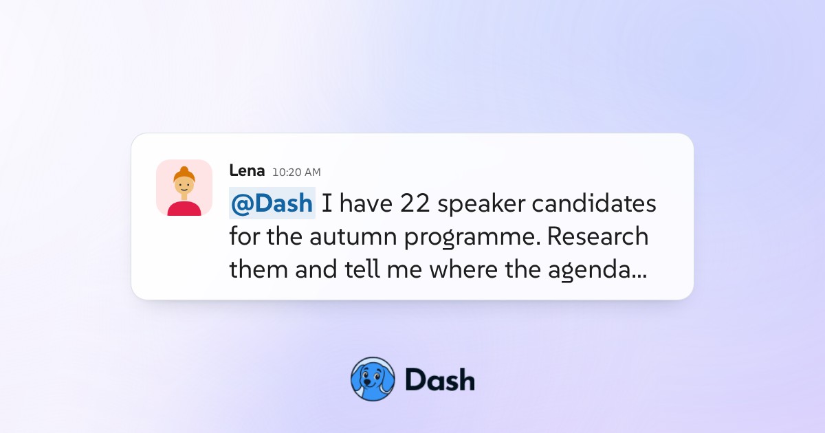 Conversation preview for Research the programming slate for an event