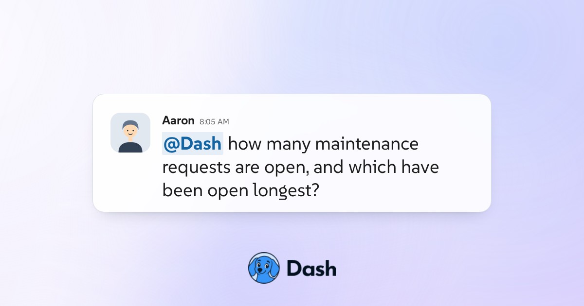 Conversation preview for Track open maintenance requests in Slack